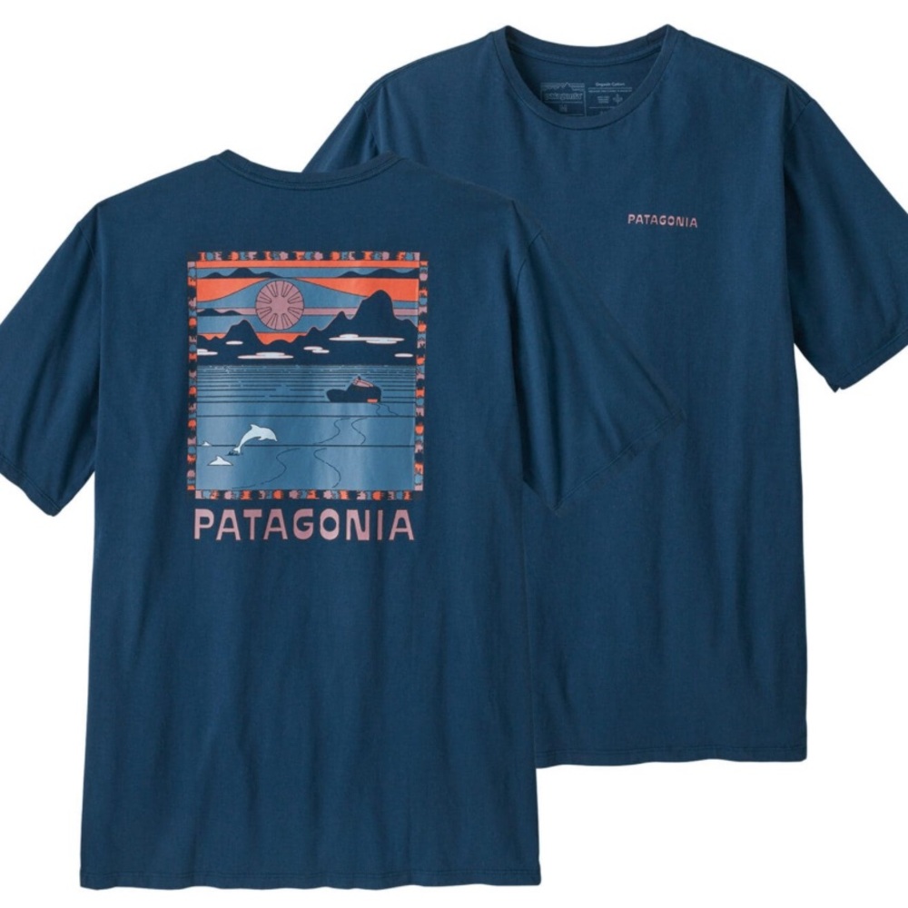 Patagonia tee, men’s small preowned worn once if that! excellent shape looks new